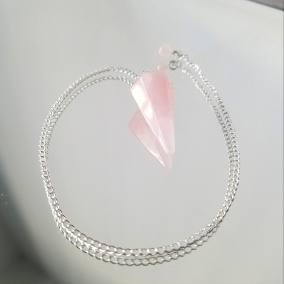 Rose Quartz Crystal Pendulum - Picture 3 of 4